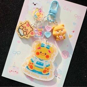 Butter Bear double sided acrylic keychain bagcharm phonecharm